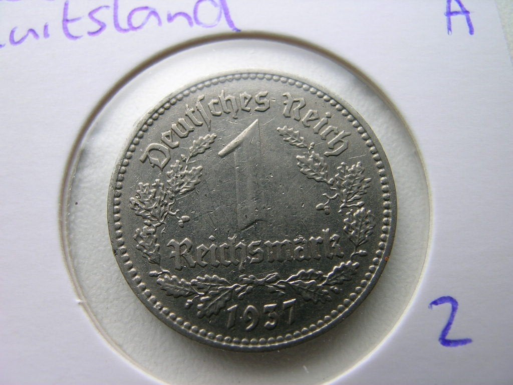 Reichsmark 1937 A Duitsland (nr 2), Ophalen of Verzenden, Duitsland, Losse munt