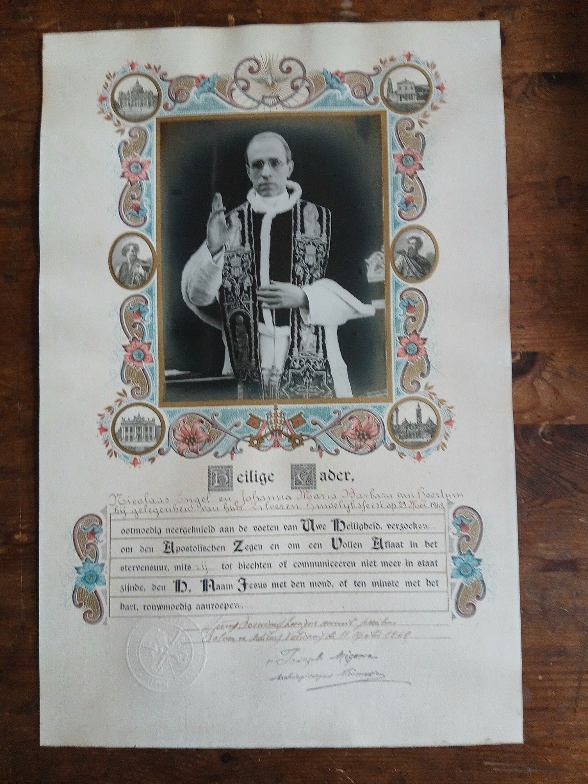 Zegen paus pius XII pacelli 1949, Ophalen of Verzenden