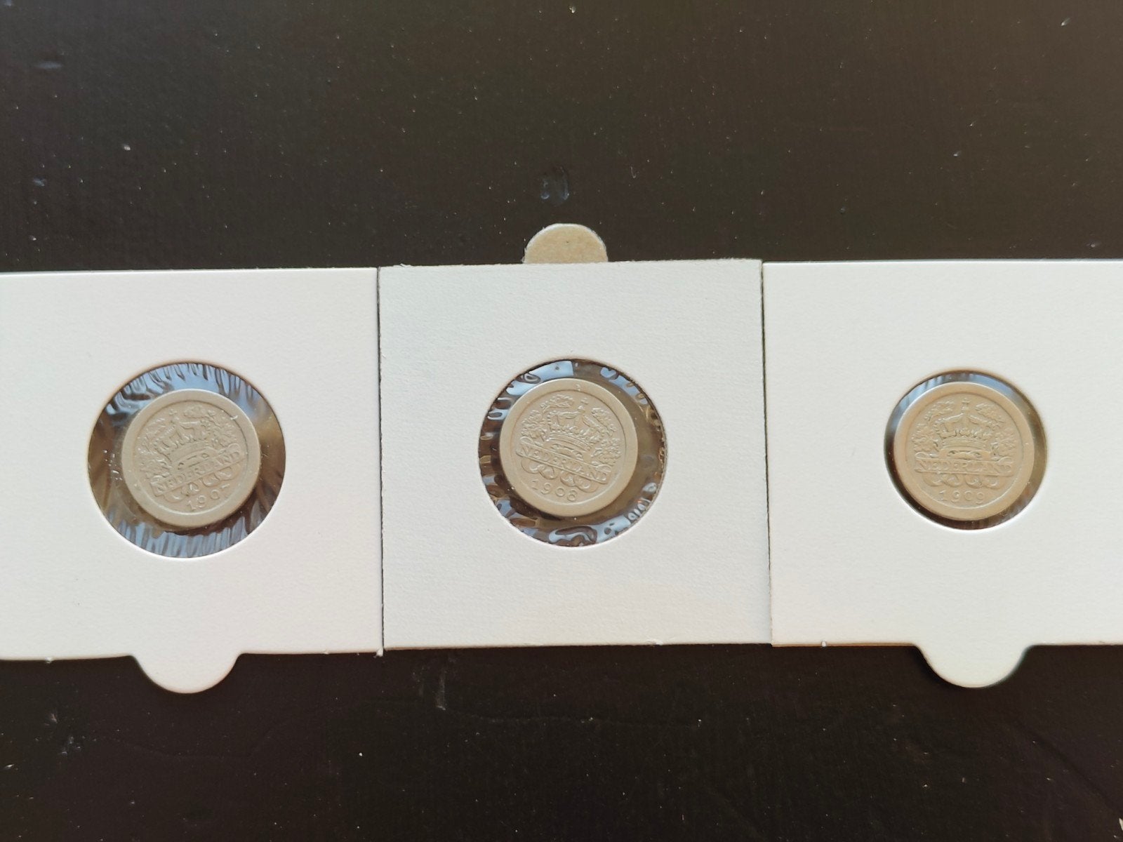 Set van 3 ronde stuivers Wilhelmina 5 cent 1907, 1908, 1909, Postzegels en Munten, Munten | Nederland, Ophalen of Verzenden, Koningin Wilhelmina