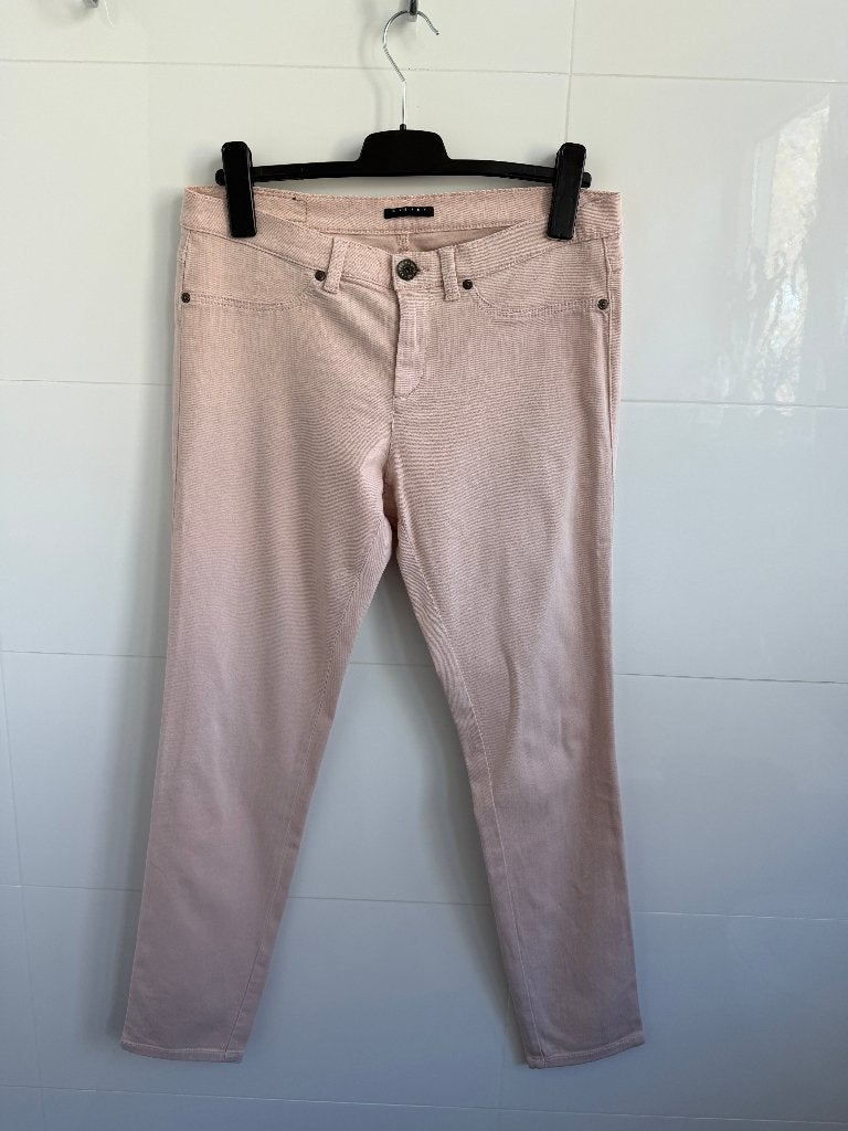 Skinny broek zalm oud roze Sisley maat 33, Sisley, Zo goed als nieuw, Roze, Lang