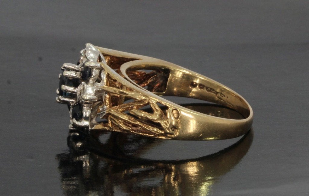 Diamanten unieke saffier gouden dames ring fraai design, Sieraden, Tassen en Uiterlijk, Ringen, Voordeelsieraden, Ophalen of Verzenden