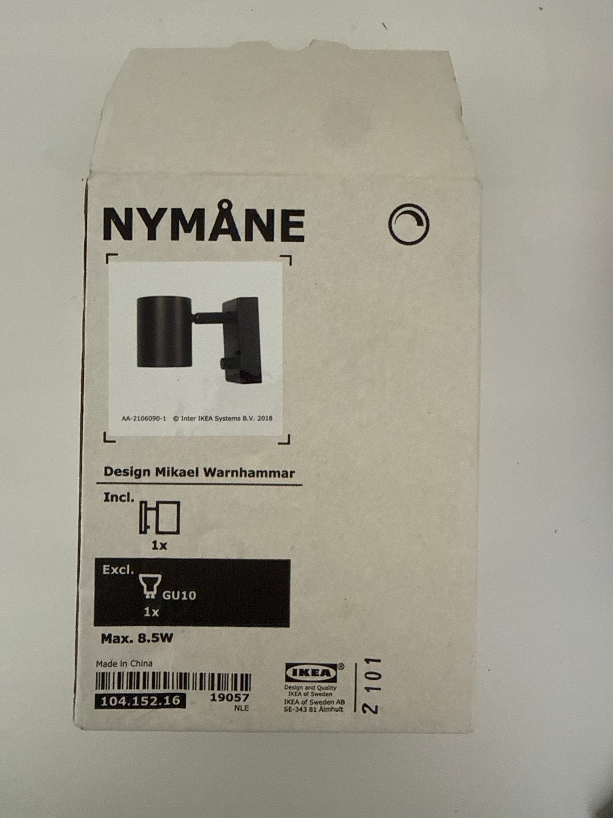 IKEA NYMÅNE wandlamp zwart - ongebruikt, Ophalen, Zwart, Nieuw, Metaal