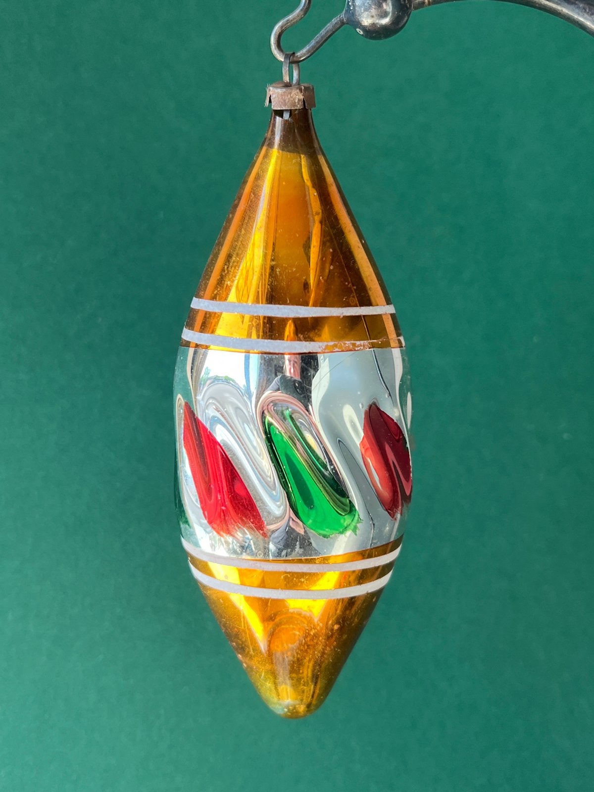 Oude glazen pegel kerstbal (nr29), Diversen, Gebruikt, ., Ophalen of Verzenden, .
