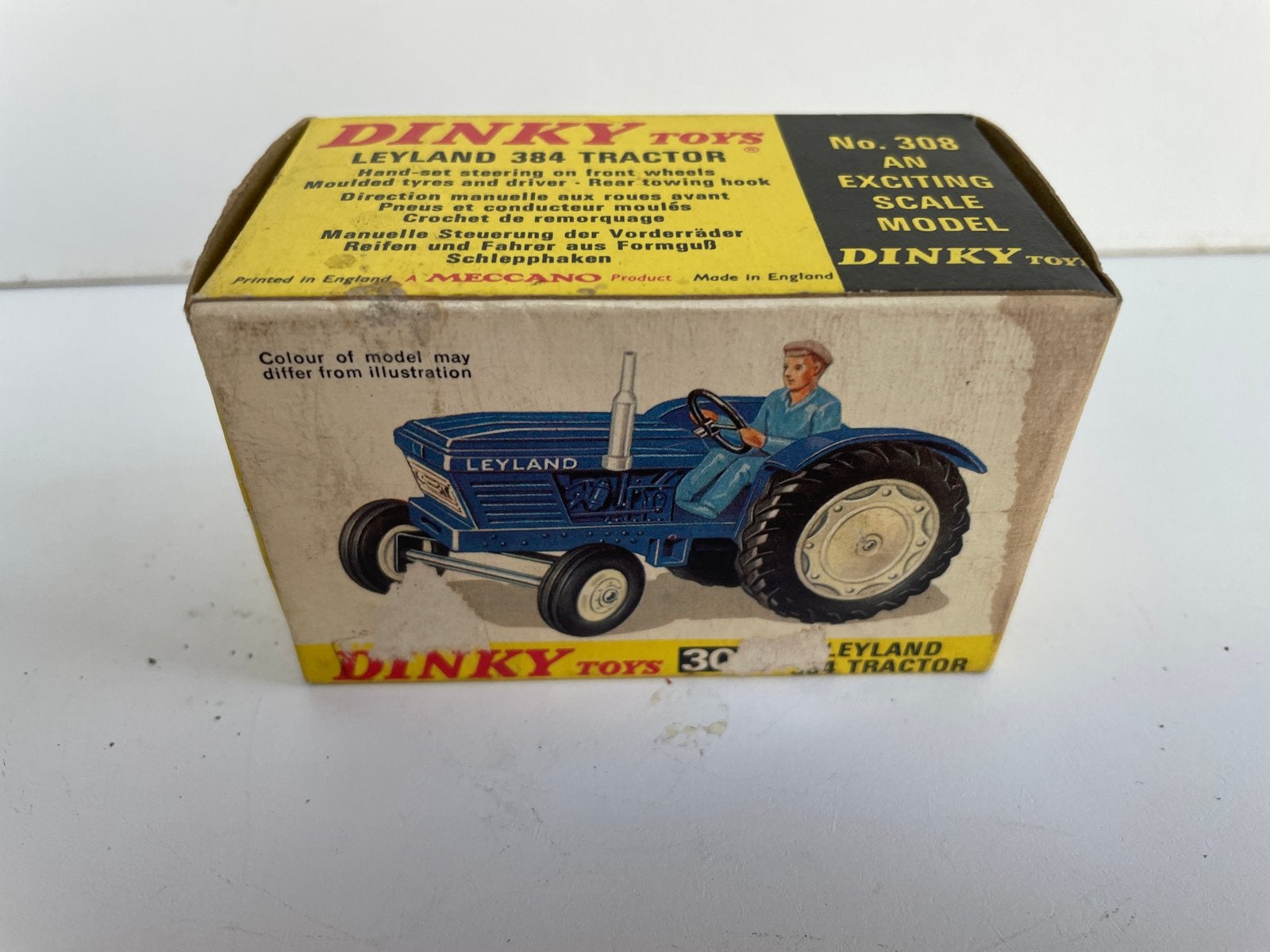 Dinky Toys Leyland 384 Tractor No. 308 originele doos, Ophalen of Verzenden