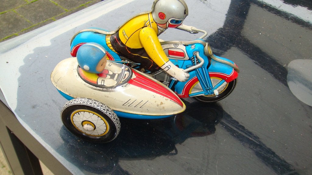 Antieke zijspanmotorfiets, Ophalen of Verzenden