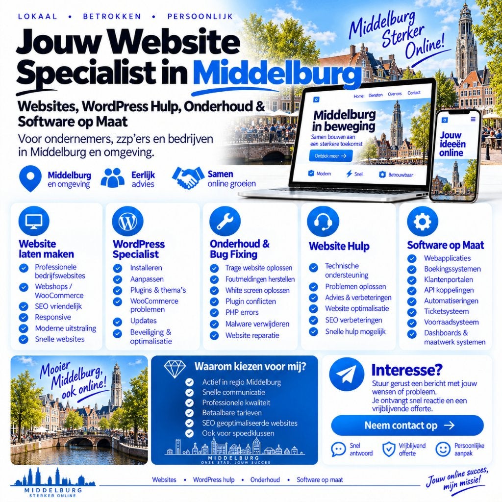 Website Laten Maken & WordPress Hulp Middelburg, Vacatures, Vanaf 3 jaar, Geschikt als bijbaan, Freelance of Uitzendbasis, 33 - 40 uur