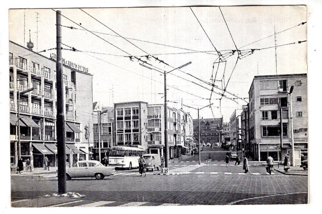 Nijmegen Trolleybus Autobus  Augustijnenstraat, Verzamelen, Verzenden, 1940 tot 1960, Ongelopen, Gelderland