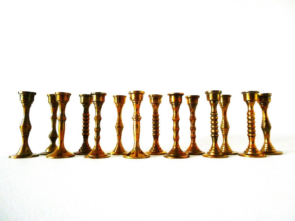 14 Miniatuur kerk kandelaars kandelaar / kistje Sint Fabiola, Ophalen of Verzenden