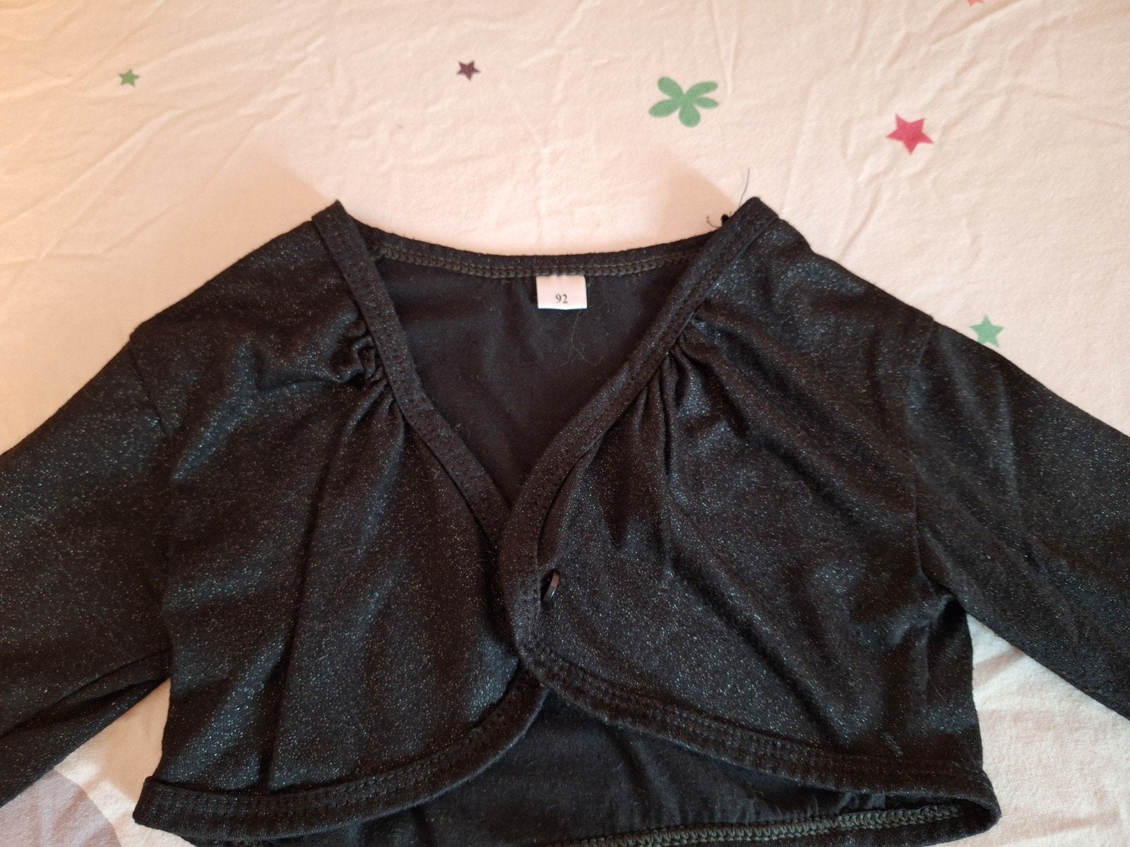 Zwart glitter bolero vestje maat 92, Ophalen of Verzenden, Zo goed als nieuw, Meisje, Trui of Vest