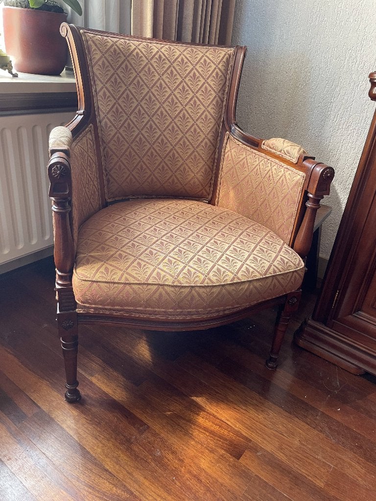 Antieke fauteuil, stoel, zetel, Antiek en Kunst, Antiek | Meubels | Stoelen en Banken, Ophalen