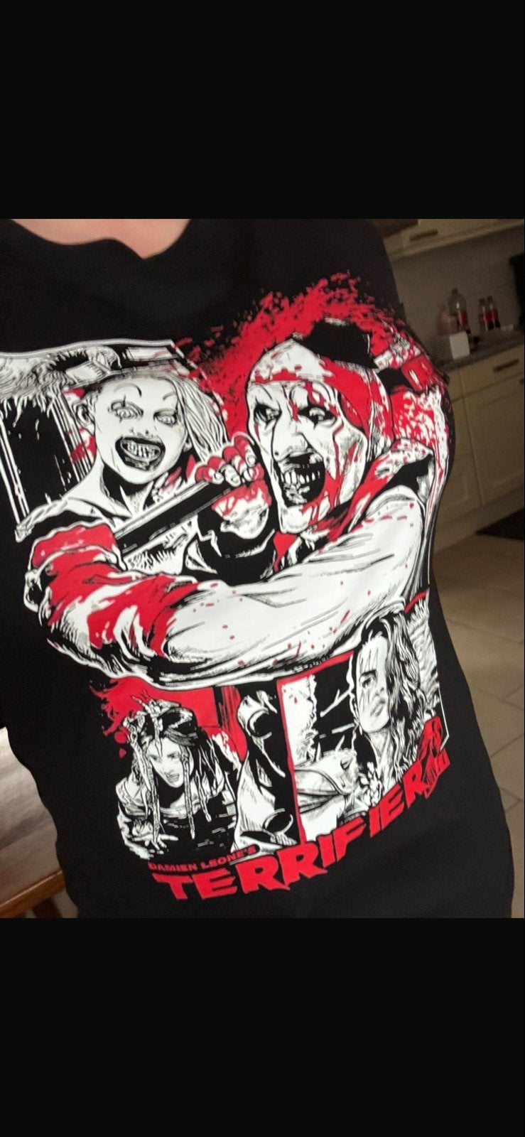Terrifier 2 T-shirt Art the Clown Unisex, Maat 38/40 (M), Zwart, Ophalen of Verzenden, Zo goed als nieuw