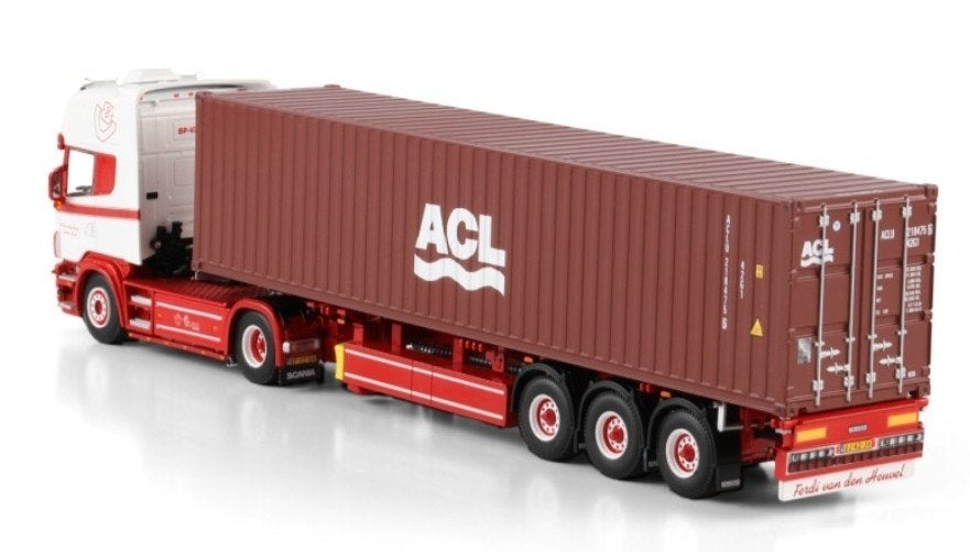WSI SCANIA 4 SERIES + CONTAINER TRAILER + CONTAINER - HEUVEL, Wsi, ., Nieuw, Ophalen of Verzenden