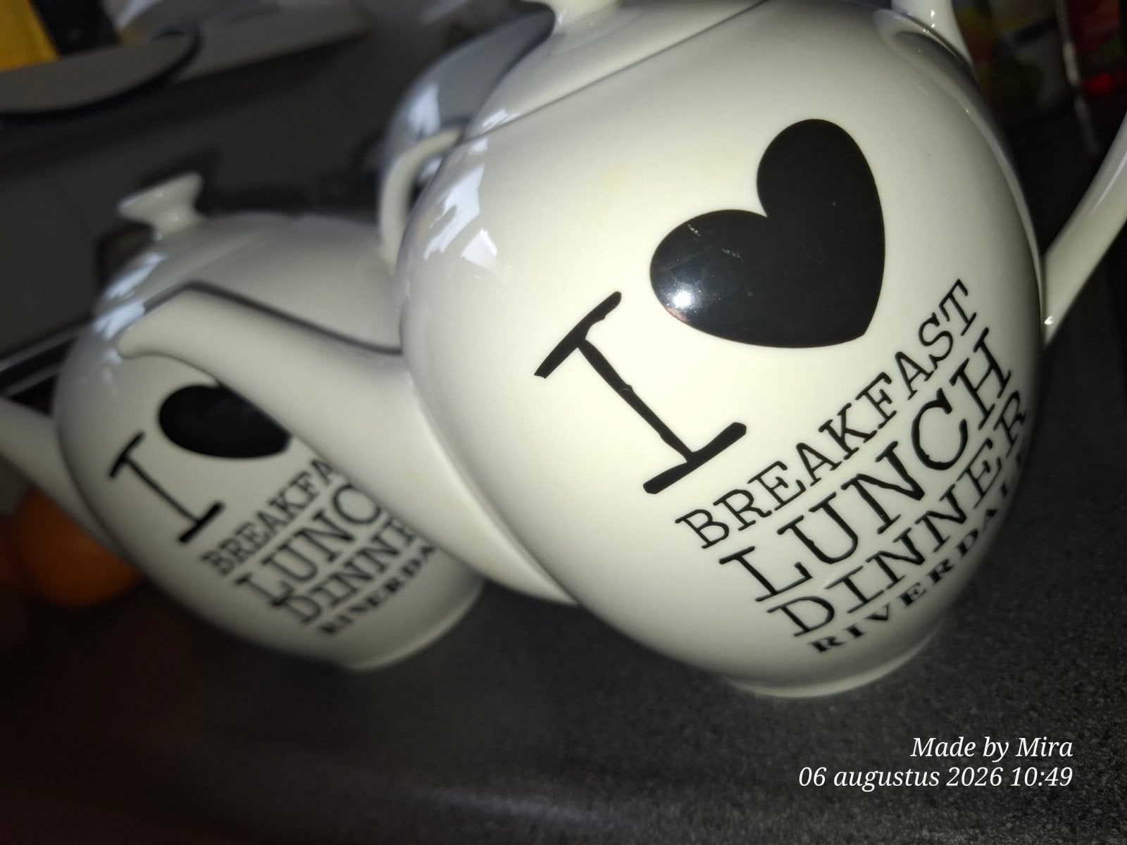 Riverdale theepotten "I love breakfast lunch dinner", Ophalen of Verzenden
