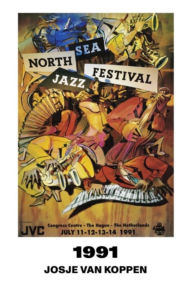 North Sea Jazz Festival 1991 Artposter - Josje van Koppen, Ophalen of Verzenden, A1 t/m A3, Muziek, Rechthoekig Staand