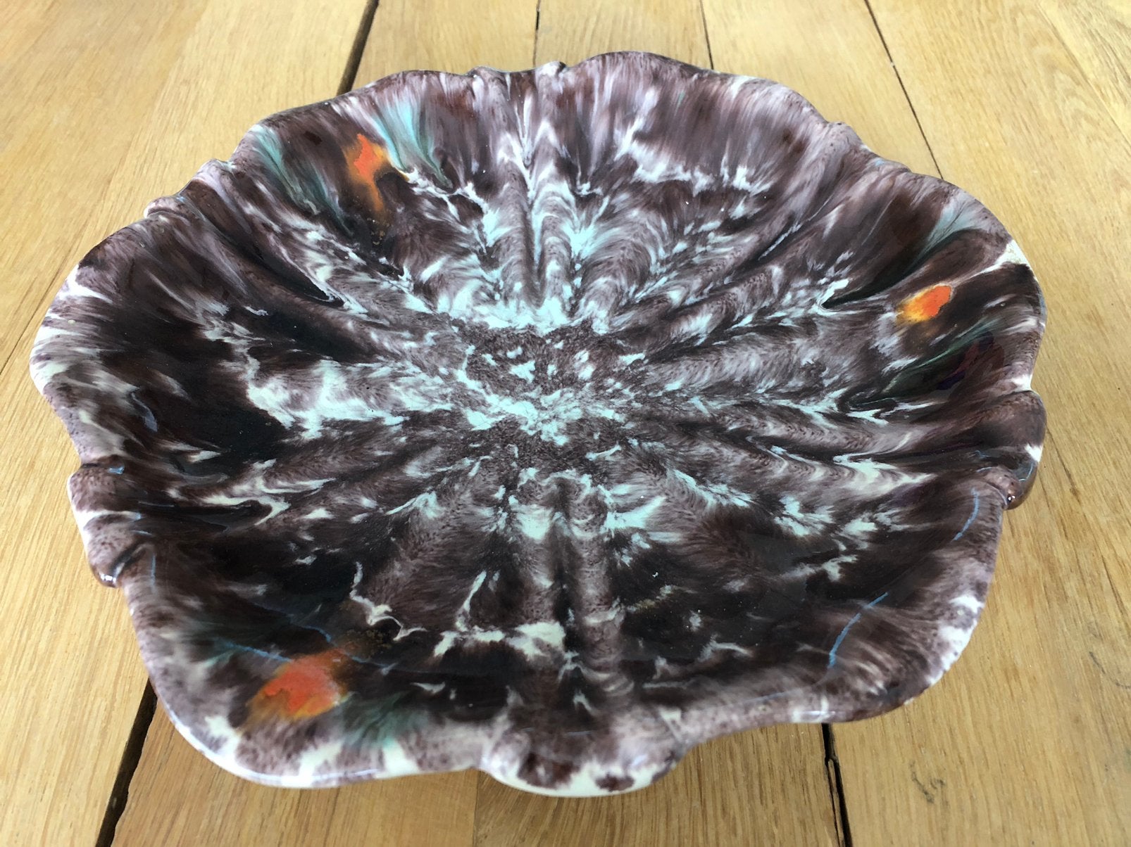 Antieke geglazuurde schaal diameter 27 cm, Antiek en Kunst, Antiek | Schalen, Ophalen of Verzenden