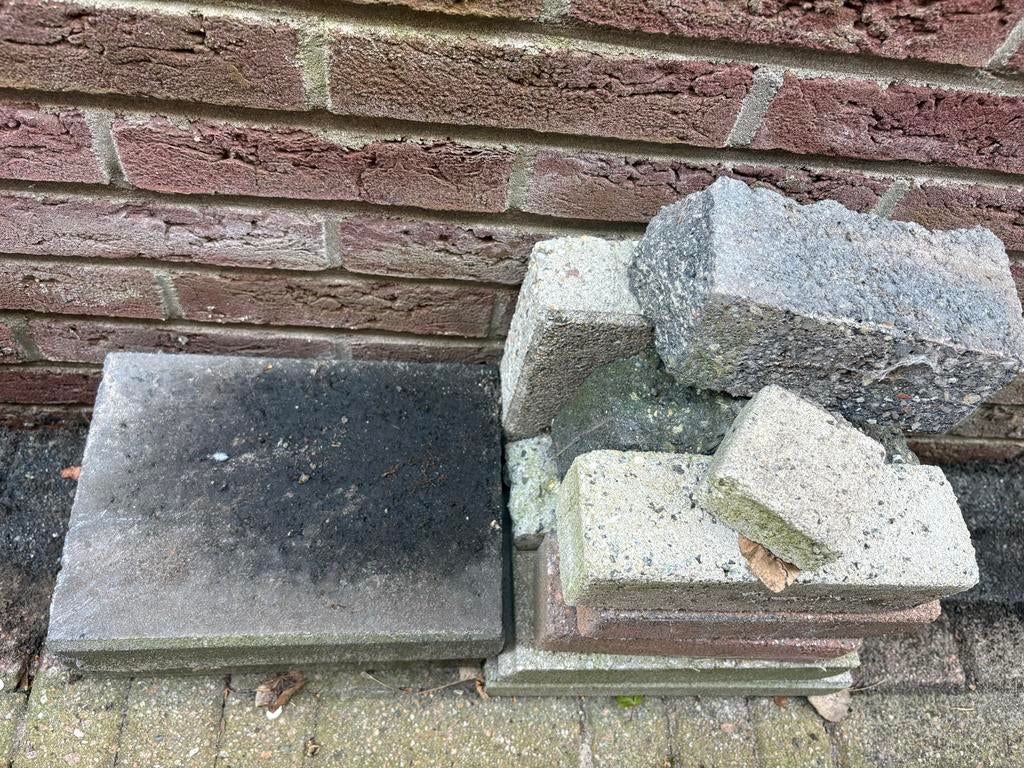 Diverse gebruikte tegels en stenen, Ophalen, Gebruikt, Overige typen, Minder dan 5 m²