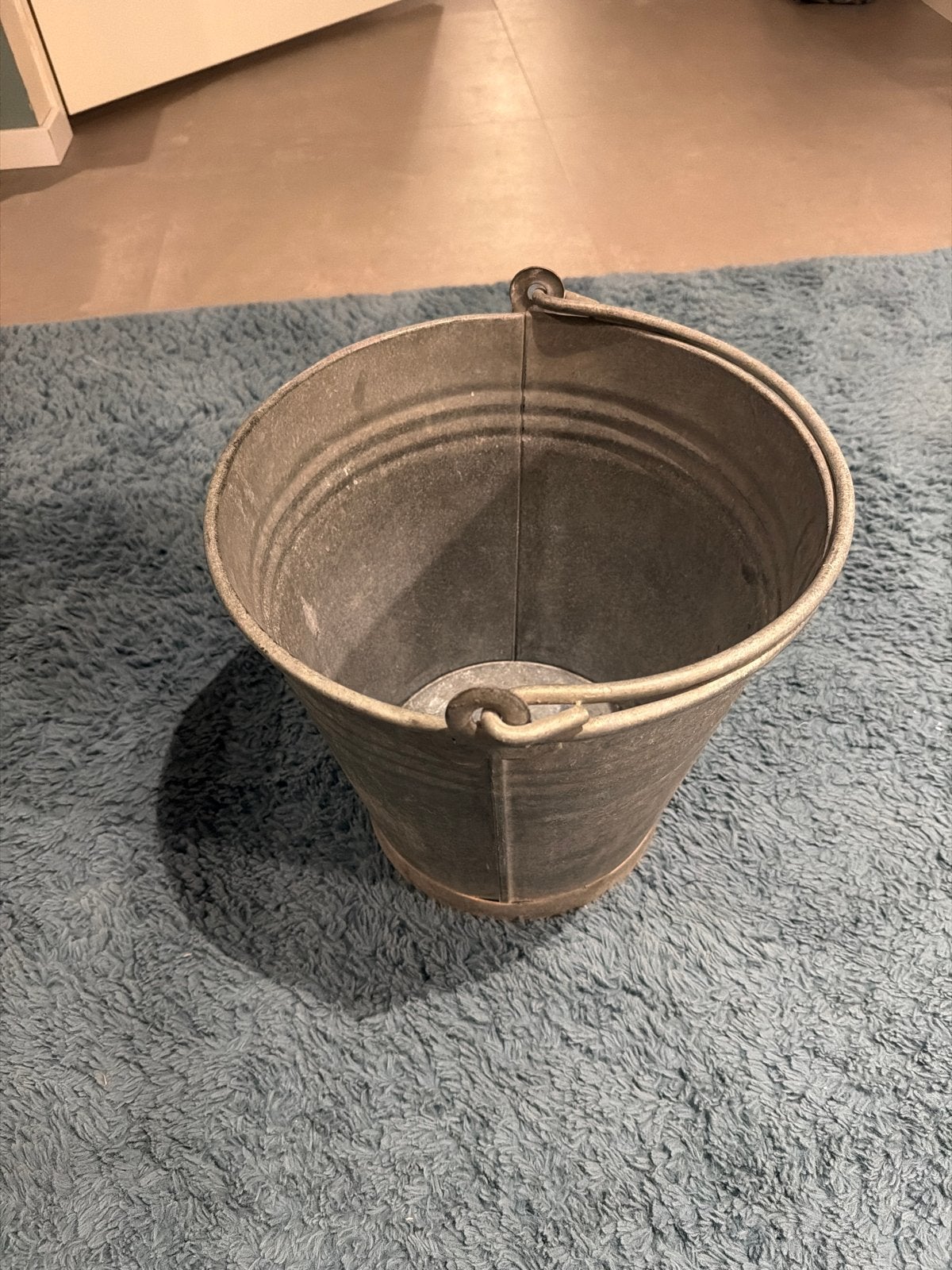 Decoratieve Zinken Emmer met Handgreep, Ophalen of Verzenden, Gebruikt, Zink, Met handgreep
