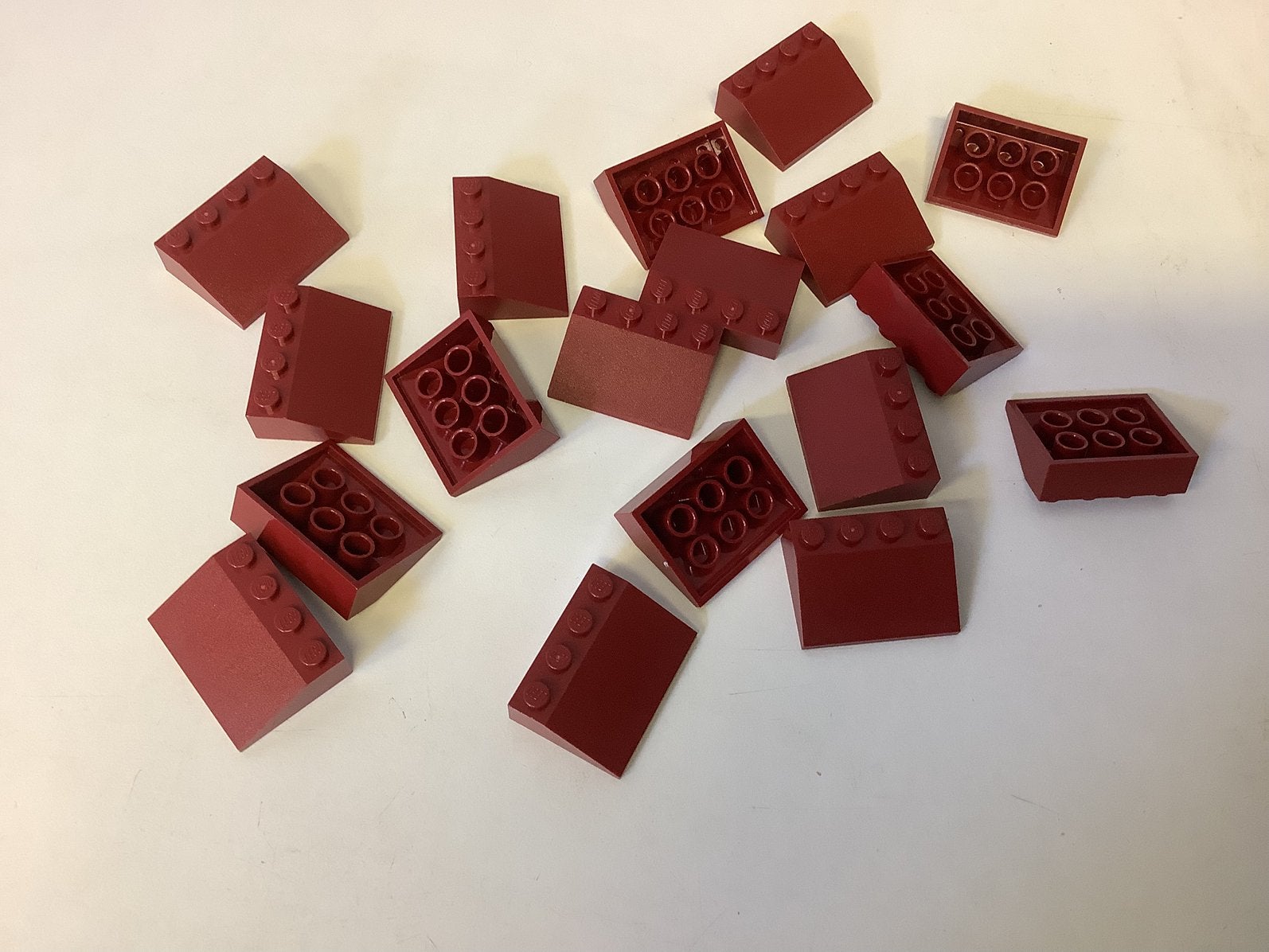 Lego dakpan 33 3x4 donker rood, Ophalen of Verzenden, Gebruikt, Losse stenen, Lego