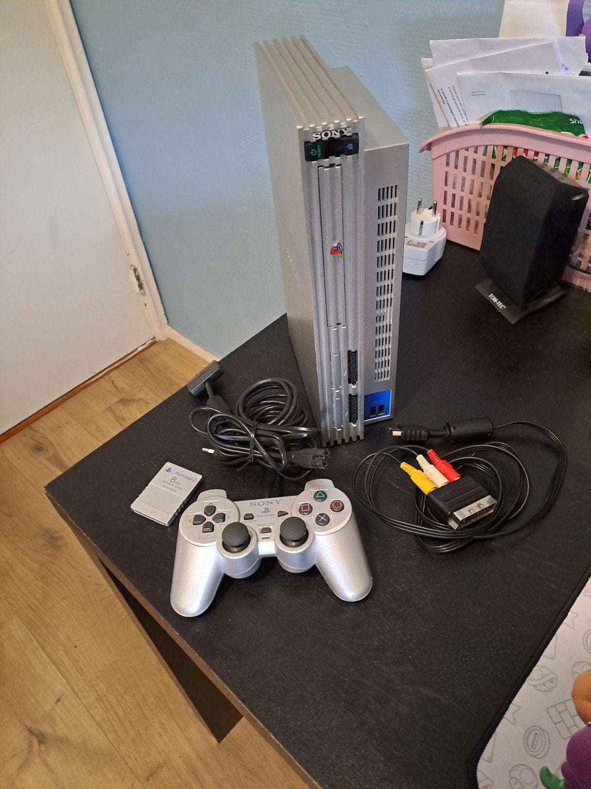 playstation 2 phat silver editie compleet, Spelcomputers en Games, Gebruikt, Phat, Ophalen of Verzenden, Met geheugenkaart