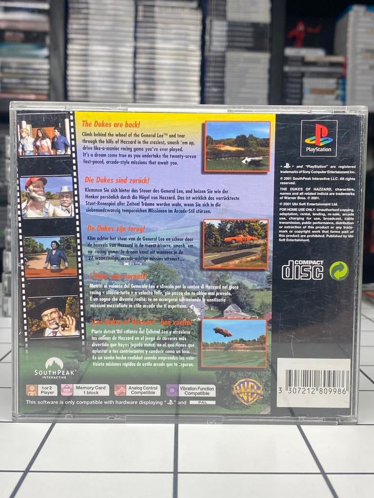 Dukes of Hazzard Racing For Home - PS1 PlayStation 1 Game, Ubisoft, Gebruikt, Www.ubisoft.com, Racen en Vliegen