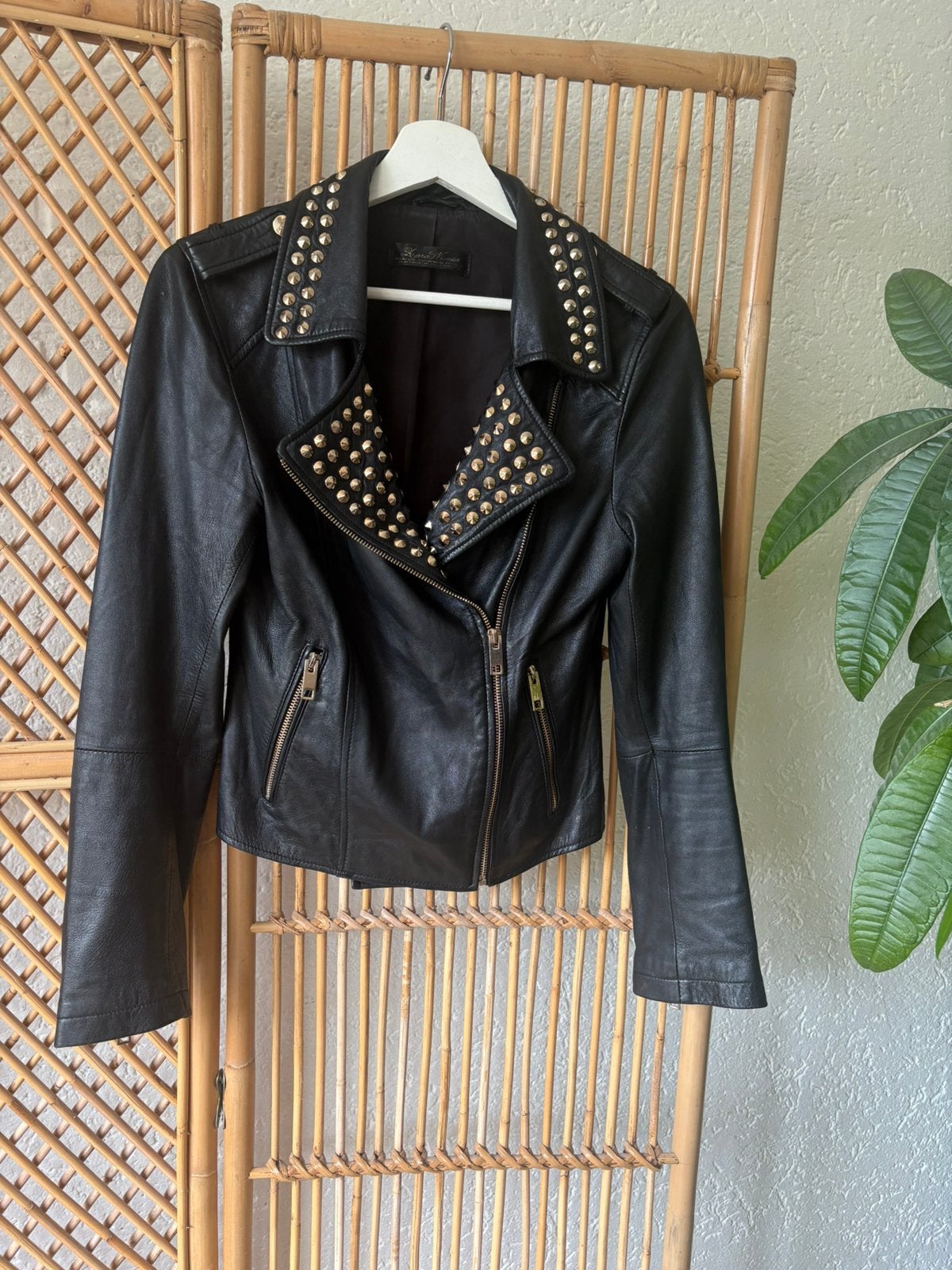 Zara echt leren jas zwart studs, Ophalen of Verzenden, Zo goed als nieuw, Maat 34 (XS) of kleiner, Zwart