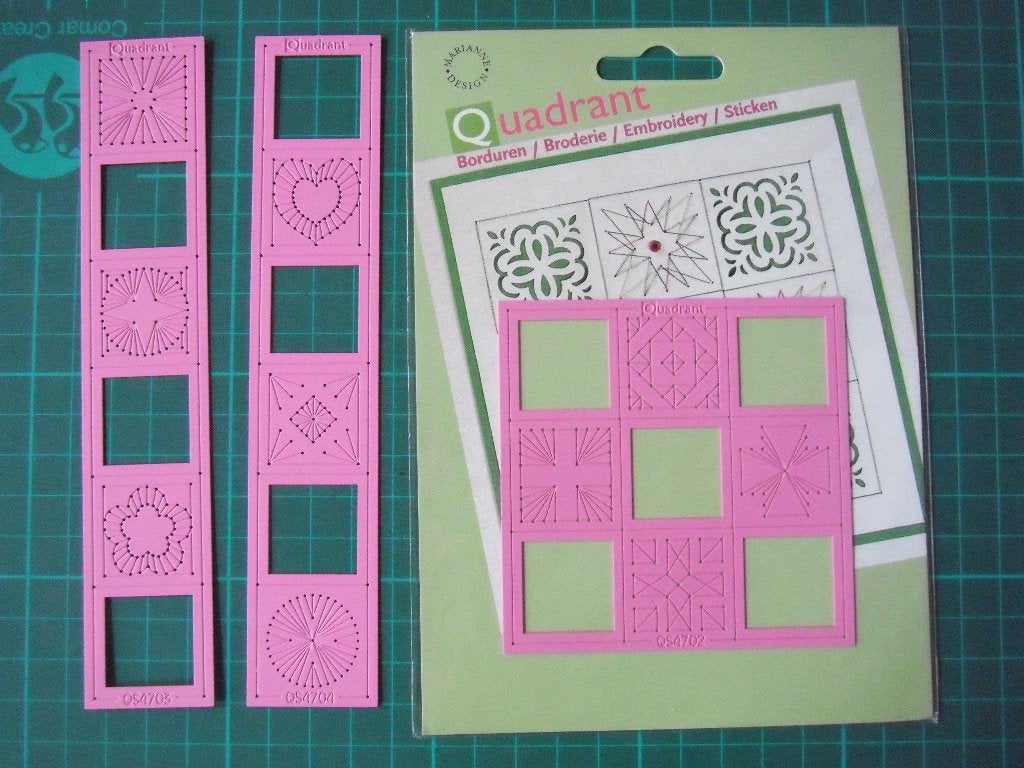 set van 3 Quadrant mallen metaal, Hobby en Vrije tijd, Kaarten | Zelf maken, Ophalen of Verzenden, Zo goed als nieuw, Overige thema's