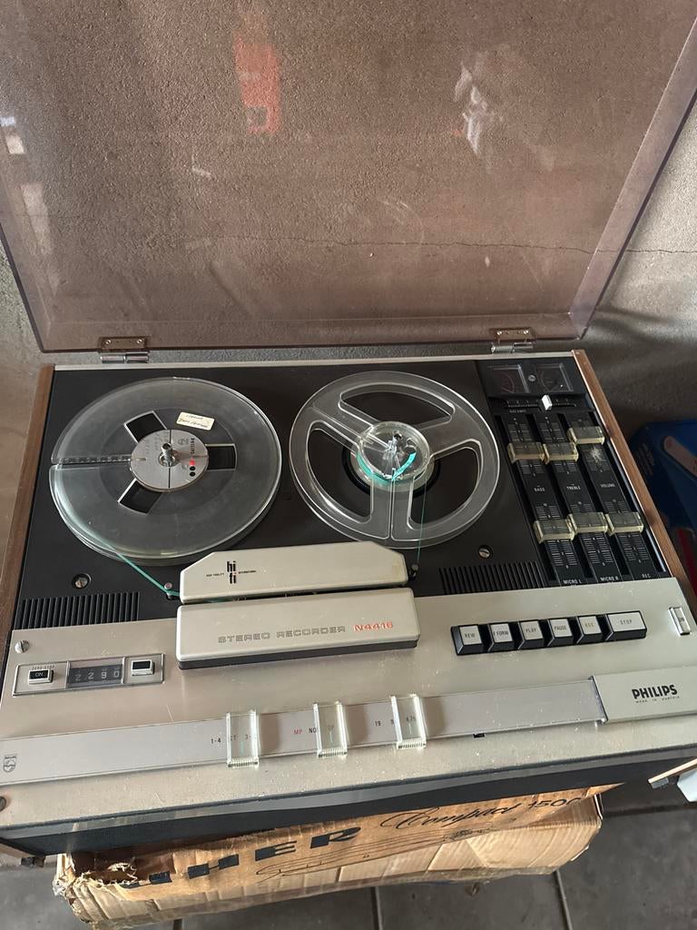 Philips N4416 Stereo Bandrecorder met stofkap, Audio, Tv en Foto, Bandrecorders, Ophalen of Verzenden, Bandrecorder, Met stofkap