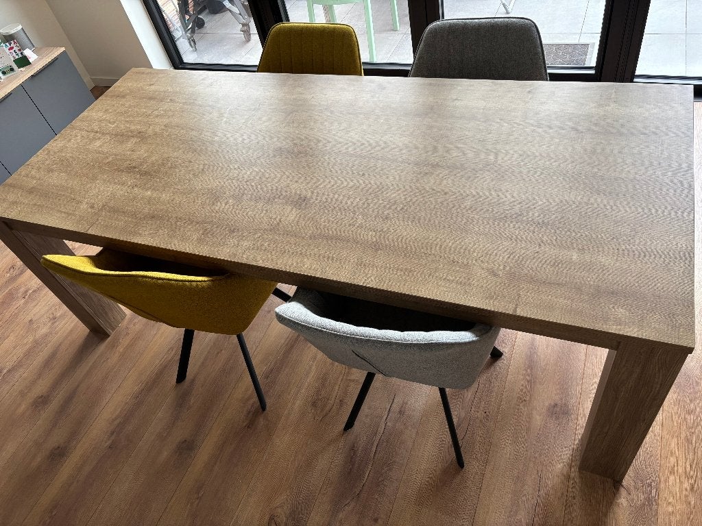 Complete eethoek - tafel plus 4 stoelen (gebruikt), Huis en Inrichting, Ophalen, Gebruikt, Neutraal, 4 tot 6 stoelen