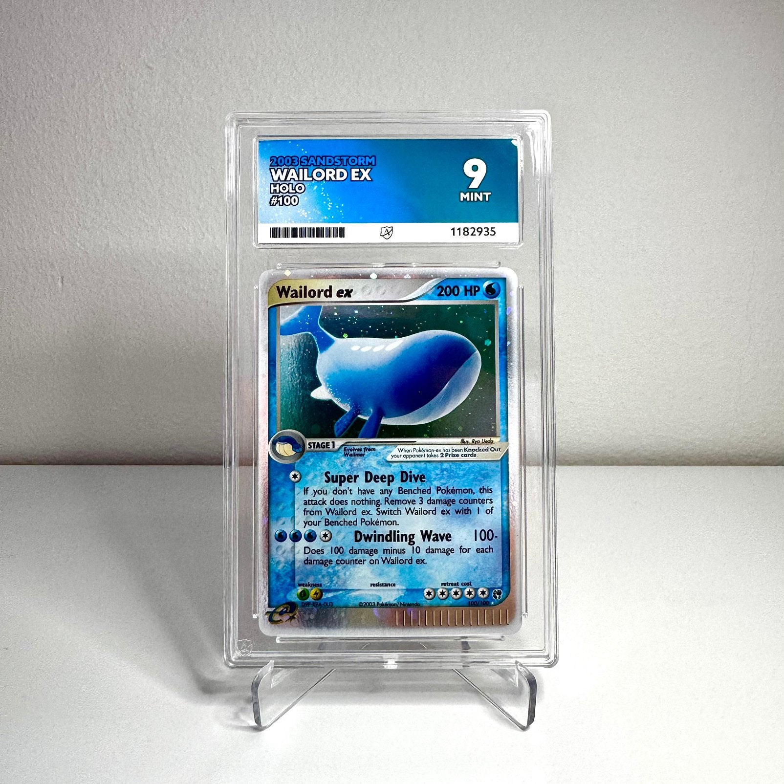 Pokémon Wailord 100/100 ACE 9 Sandstorm (Strong), Ophalen of Verzenden, Zo goed als nieuw