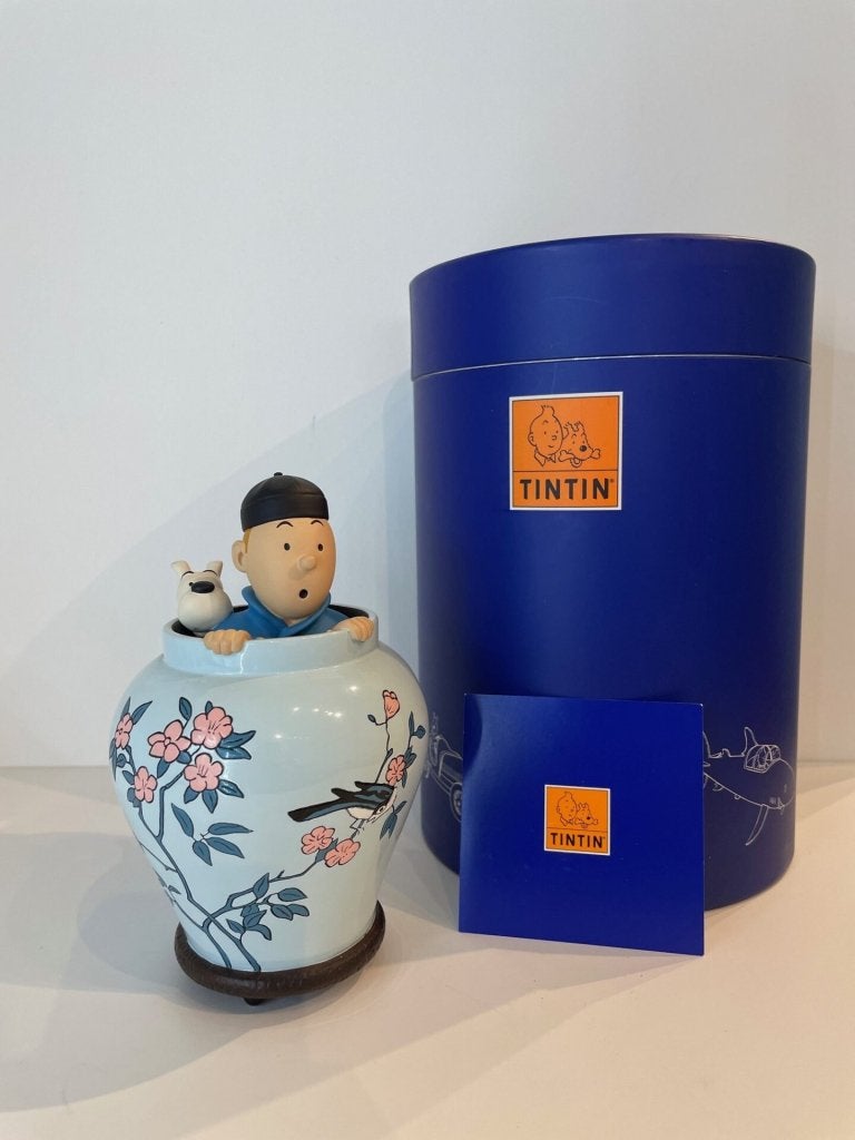 Kuifje Blauwe Lotus Vaas Pixi  16 cm 46951, Niet ingevuld, Zo goed als nieuw, Niet ingevuld, Niet ingevuld