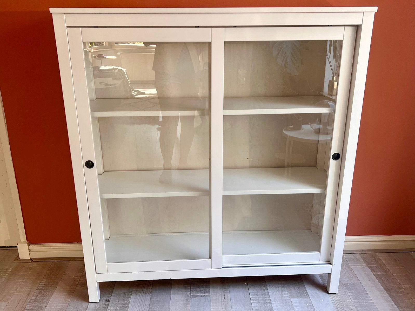 Ikea Hemnes vitrinekast boekenkast wit, Ophalen, 100 tot 150 cm, 100 tot 150 cm, Zo goed als nieuw