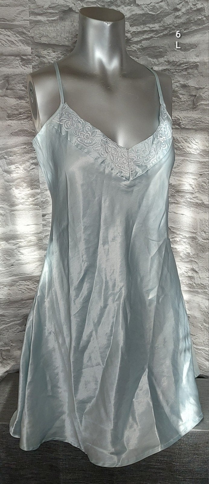 Sexy mintgroene satijnen slipdress met kant, Onbekend, Ophalen of Verzenden, Groen, Nachtkleding