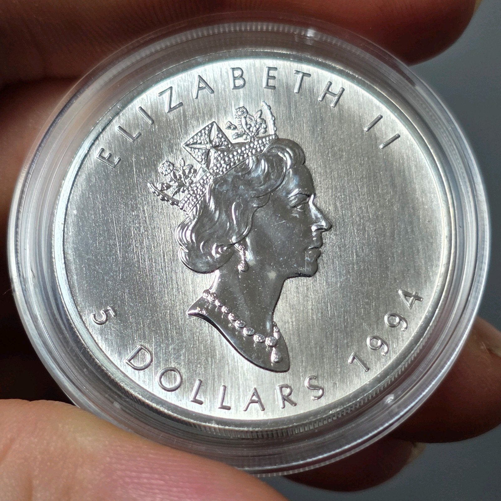 Maple leaf 1994 Canada, Verzenden, Zilver