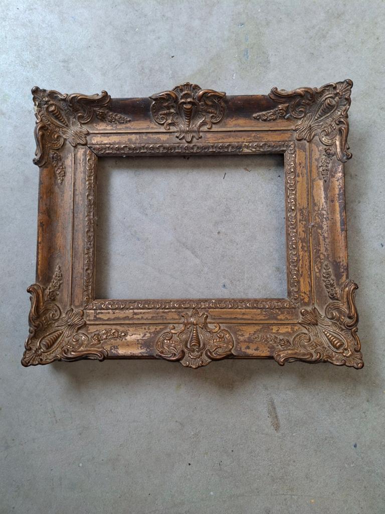 Vergulde antieke lijst, Ophalen of Verzenden, Hout, Minder dan 50 cm, Minder dan 50 cm