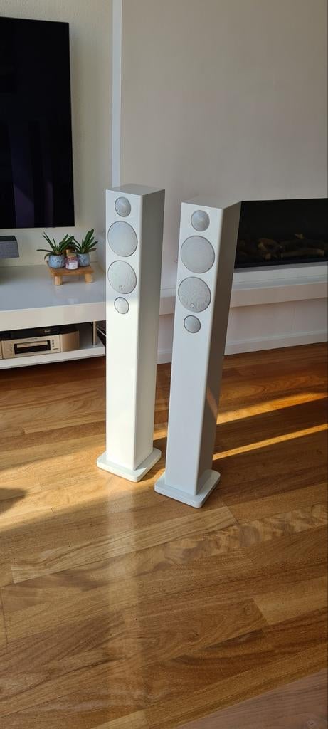 zeer nette set Monitor Audio Radius 270HD slank wit, Zo goed als nieuw, 120 watt of meer, Front, Rear of Stereo speakers, Ophalen