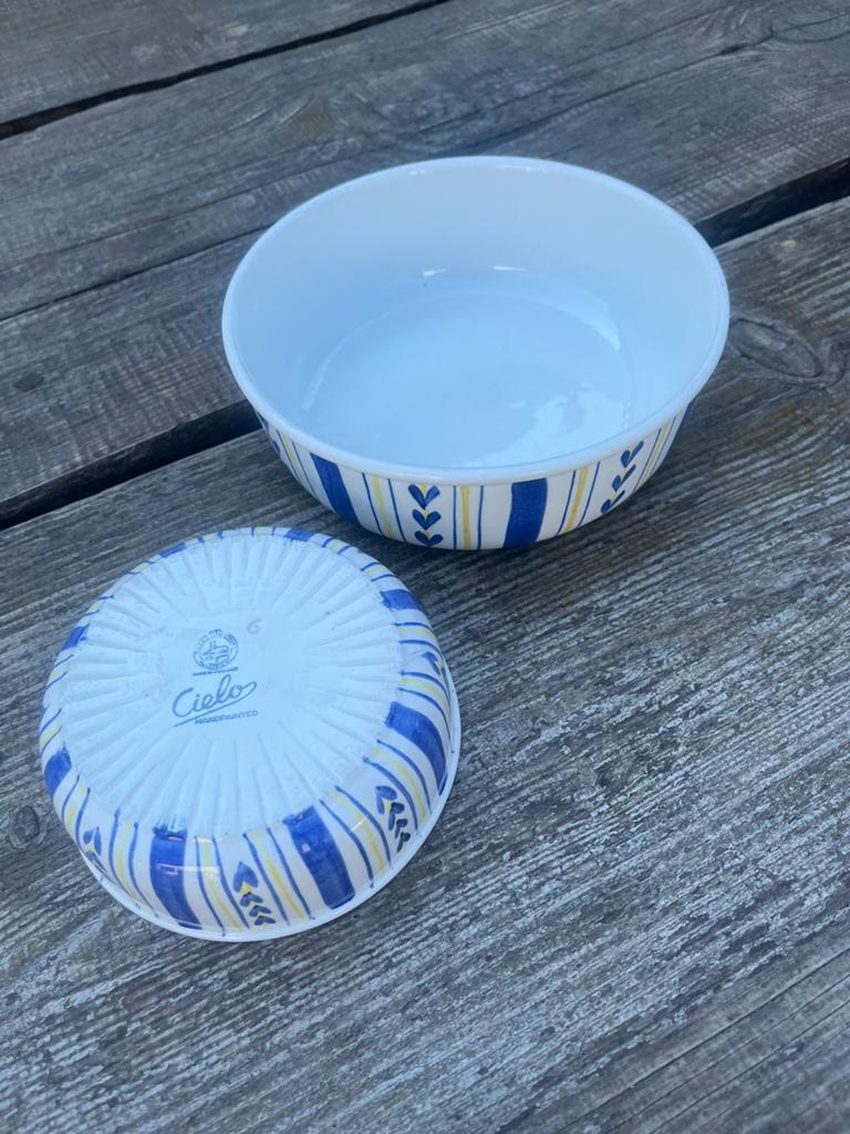 Cielo Maastricht oven schalen vintage retro blauw jaren 60, Gebruikt, Ophalen of Verzenden, Schaal of Schalen, Overige stijlen