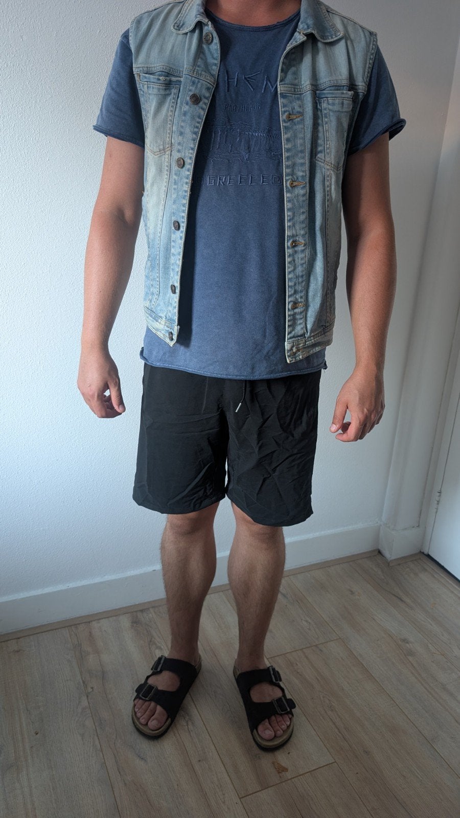 Zara spijker bodywarmer, lichtblauw, maat M, Kleding | Heren, Ophalen of Verzenden