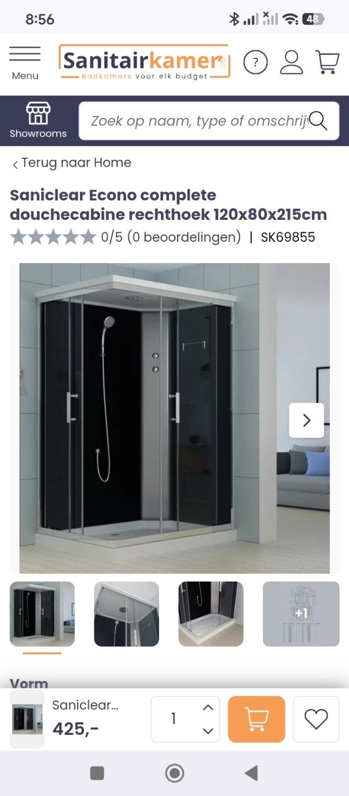 Douche cabine 120×80. 2 mnd oud, Ophalen of Verzenden, Zo goed als nieuw