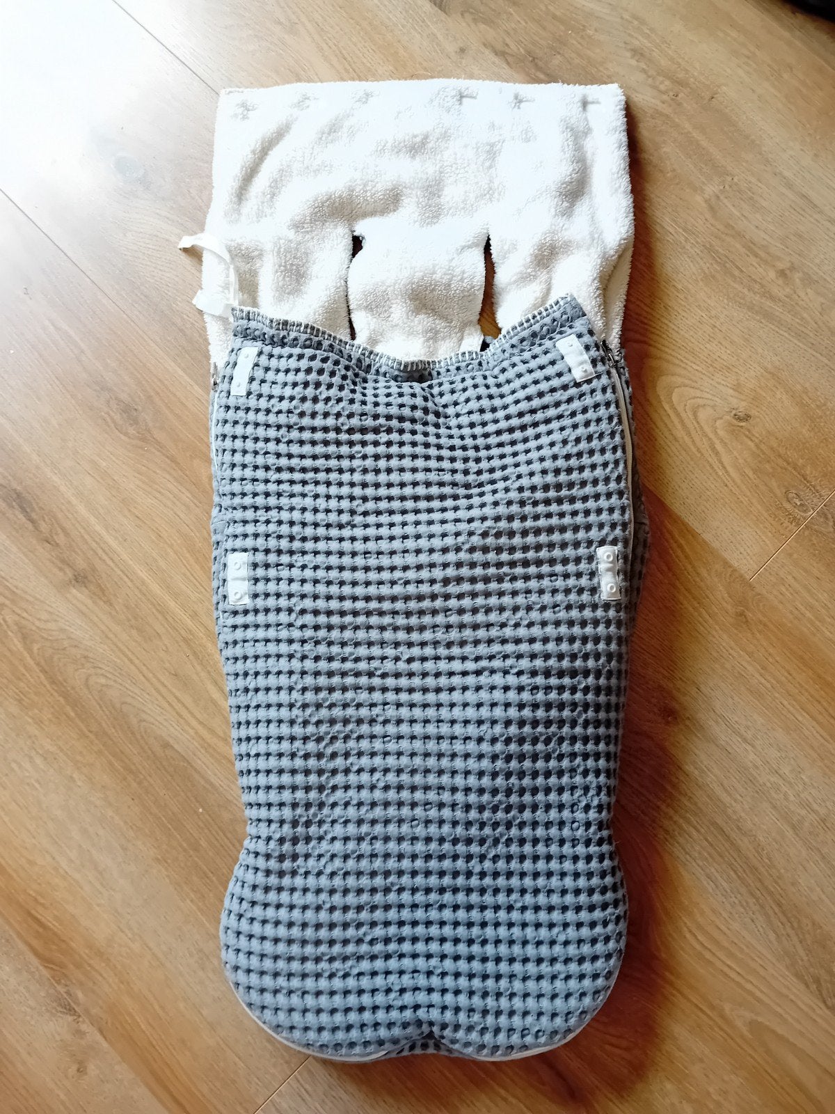 Koeka voetenzak wafel/teddy grijs voor buggy, Koeka, Ophalen of Verzenden, Zo goed als nieuw, Voetenzak