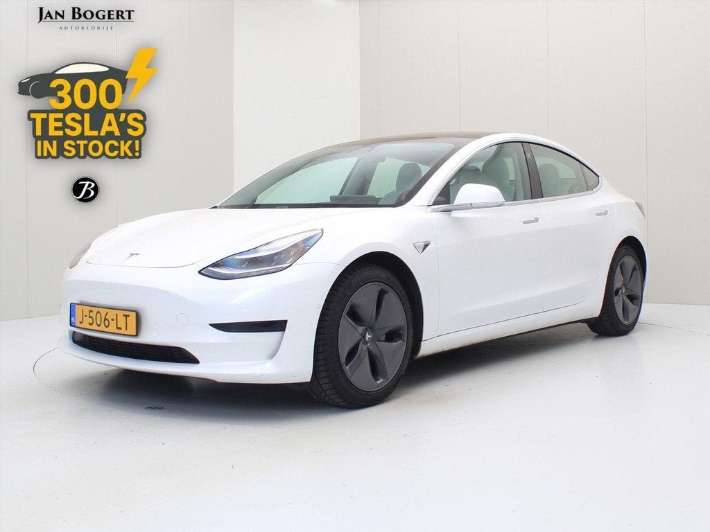 Tesla Model 3 Standard RWD Plus 85% SoH [ WIT LEDER+AUTOPILO, Automaat, Achterwielaandrijving, Gebruikt, Wit