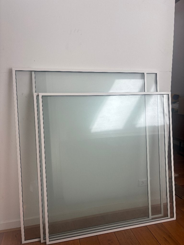 6 x voorzetramen, 6mm enkelglas, 3 jaar oud, Ophalen, 160 cm of meer, Zo goed als nieuw, Glasplaat