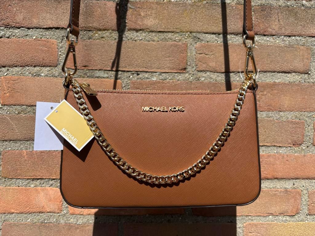 Michael Kors Jet Set crossbodytas cognac NIEUW, Verzenden, Nieuw, Bruin, Schoudertasje