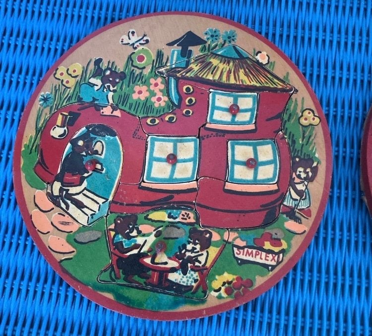 Vintage Simplex Houten Puzzels Jaren '60, Verzamelen, Ophalen of Verzenden, Gebruikt