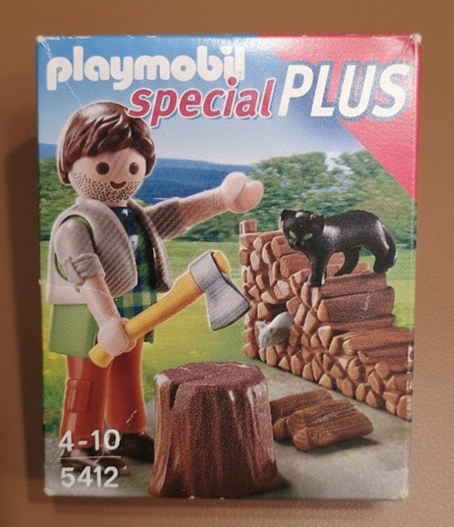 Playmobil 5412 Houthakker met boomstammen en kat, Kinderen en Baby's, Speelgoed | Playmobil, Ophalen of Verzenden, Nieuw