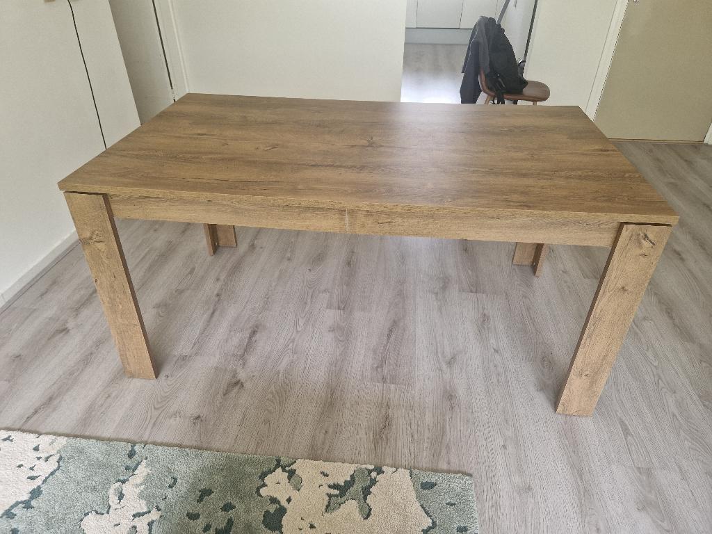 JYSK VEDDE Dining Table 90x160 wild dark oak, Huis en Inrichting, Tafels | Eettafels, Ophalen, Gebruikt, Eikenhout, 50 tot 100 cm
