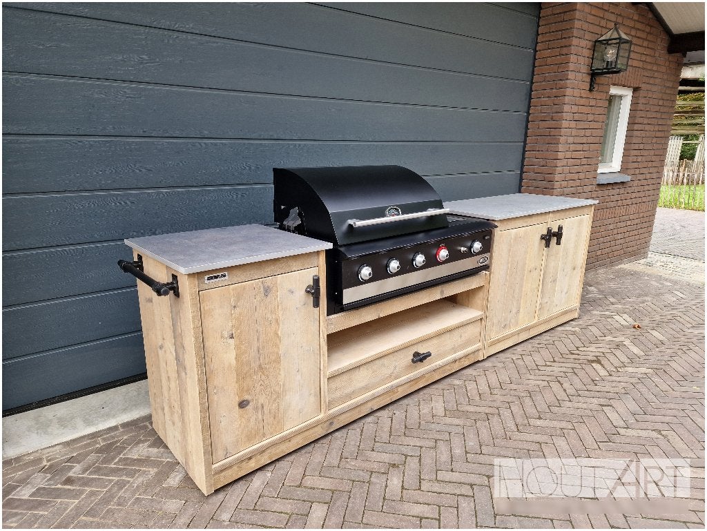 Buitenkeuken losse kast dubbel steigerhout, Houtskool, Vrijstaand, Info@hout-art.nl, Nieuw