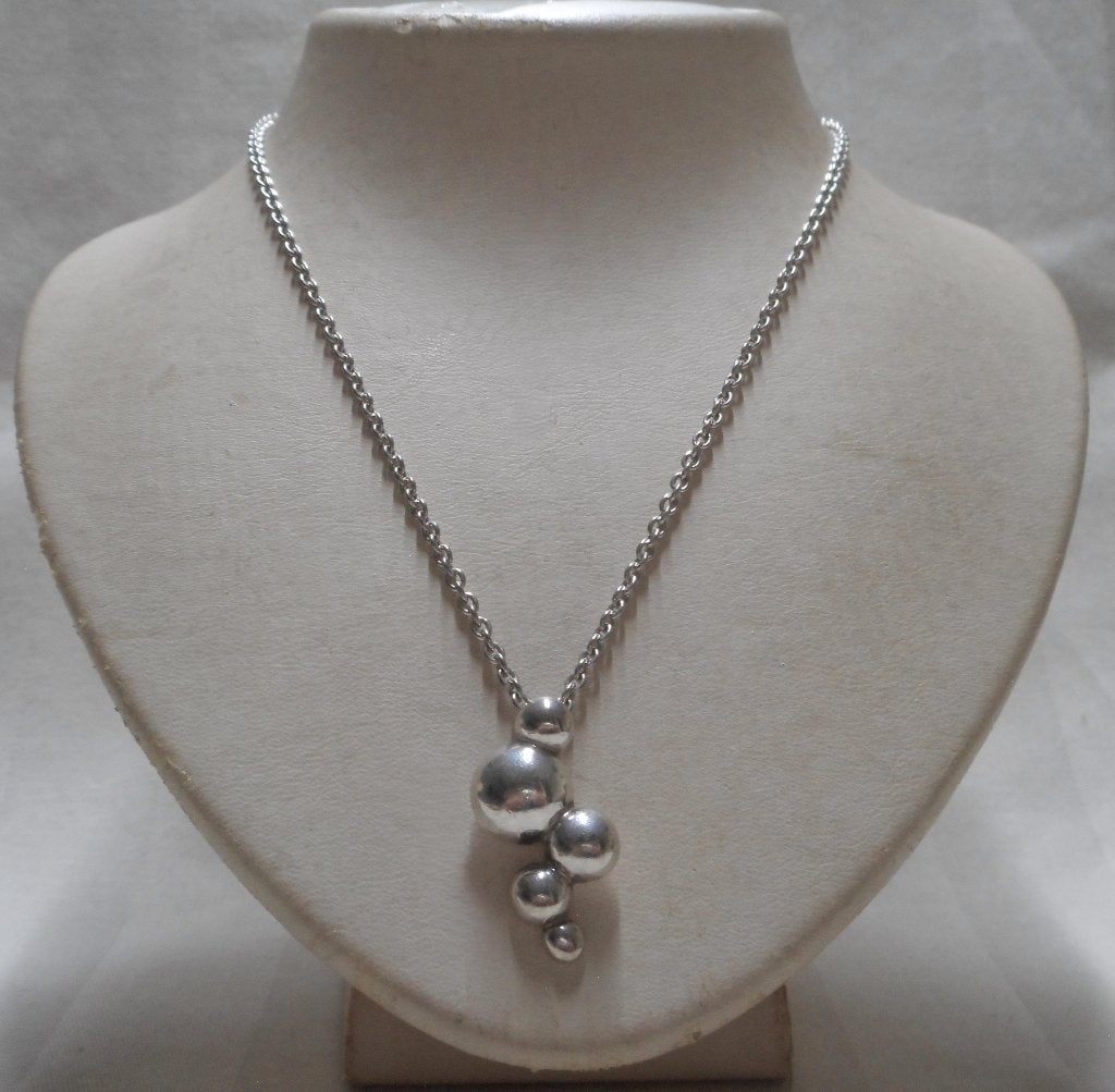 Zilveren verstelbare Pandora ketting met hanger nr.1087, Met hanger, Verzenden, Zo goed als nieuw, Zilver