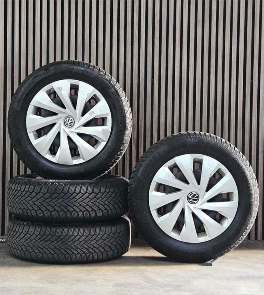 15" Orig Volkswagen Polo Velgen+Amerk banden 5x100 ibiza, Auto-onderdelen, Gebruikt, 15 inch, Banden en Velgen, Personenwagen