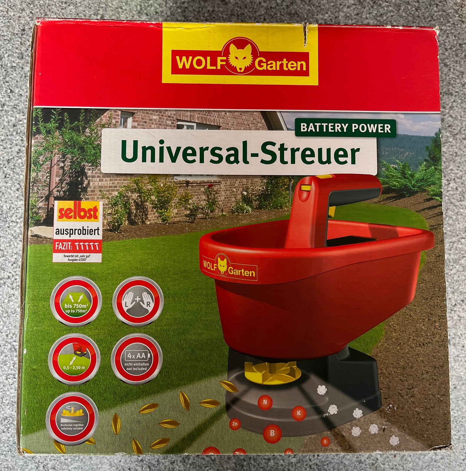 Wolf garten universele strooier. Universal streuer., Ophalen of Verzenden, Zo goed als nieuw