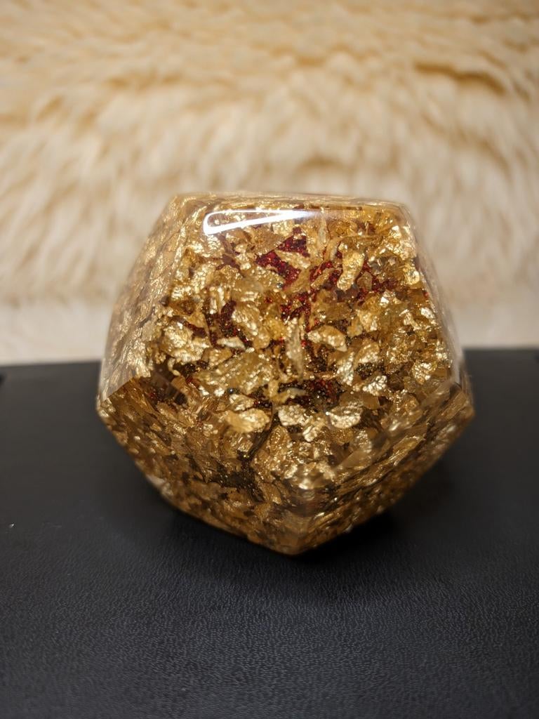 Orgonite Dodecaëder met Bladgoud - Orgonise Africa, Ophalen of Verzenden, Overige typen